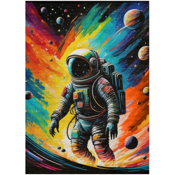 slide 2 of 9, Nourison Imagination Indoor only Astronaut Graphic Area Rug 3'5" x 5' - Multicolor