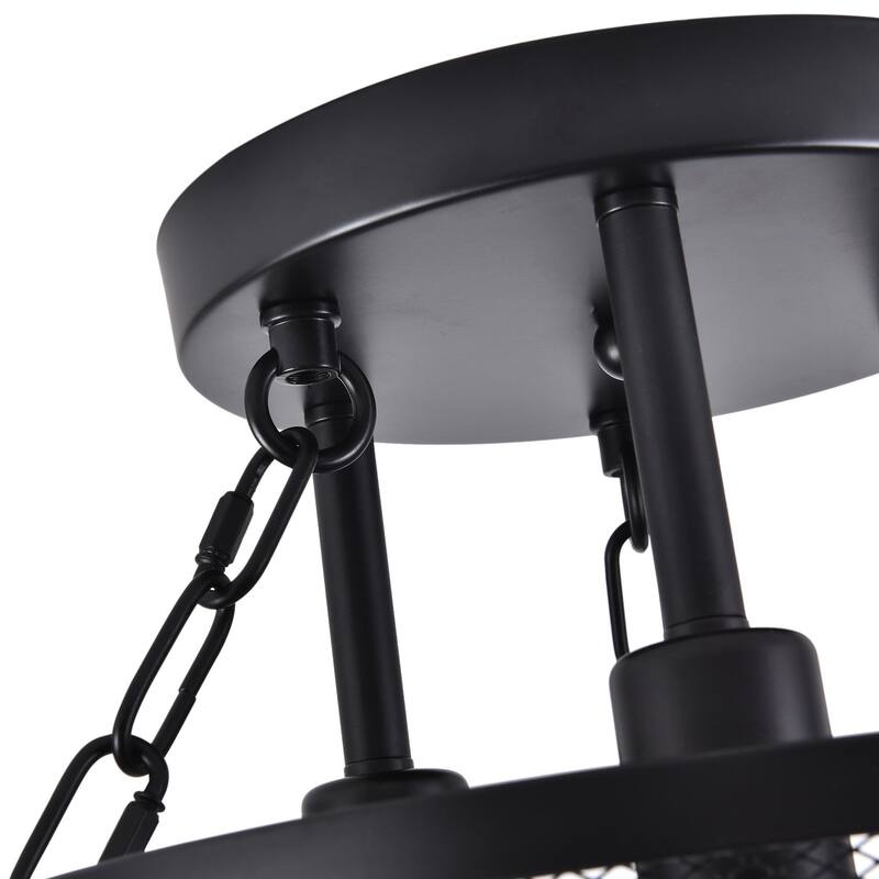 Farmhouse 3-Light Semi Flush Mount Metal Ceiling Light for Kitchen Bedroom Foyer