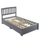 preview thumbnail 2 of 27, Four Large Drawers Pinewood Twin Bed With A Curved Vertical Headboard
