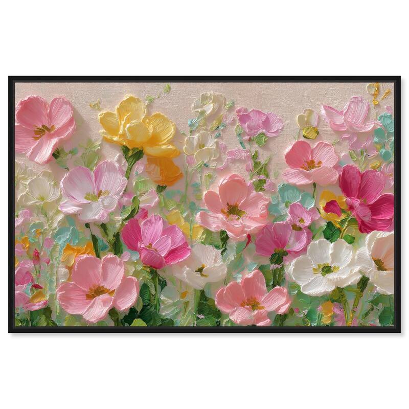 Expressed in Petals I Canvas by Art Remedy - 54" x 36" - Black