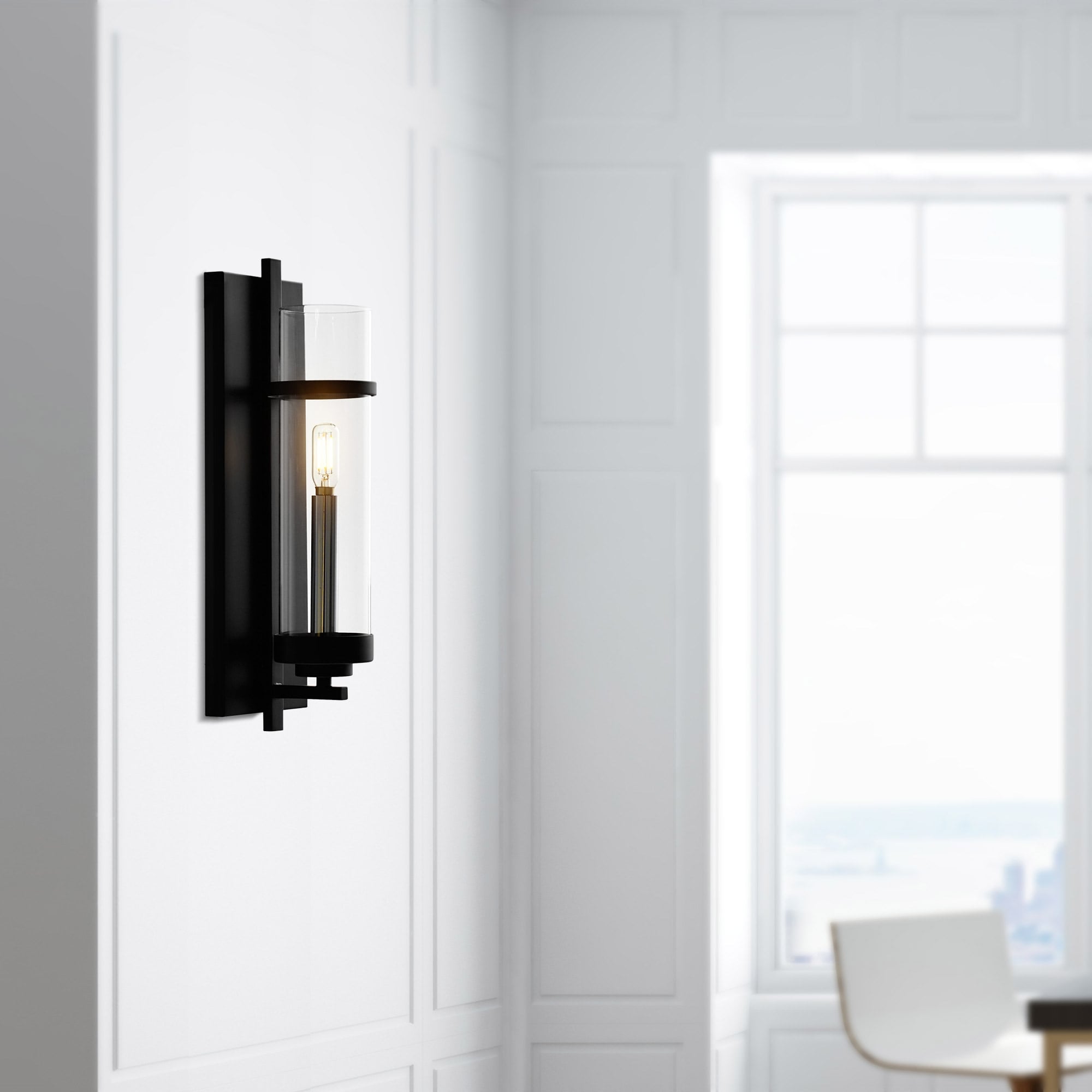 CWI Lighting Sierra 1 Light 5in Black Wall Sconce