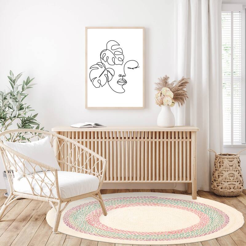 ECARPETGALLERY Braided Weave Palas Denizli Cream Jute Rug - 3'3 x 3'3