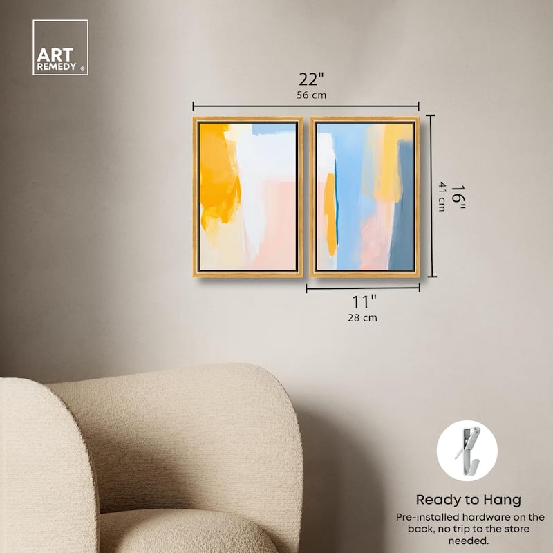 Lightwave Tides Canvas Set of 2 by Art Remedy