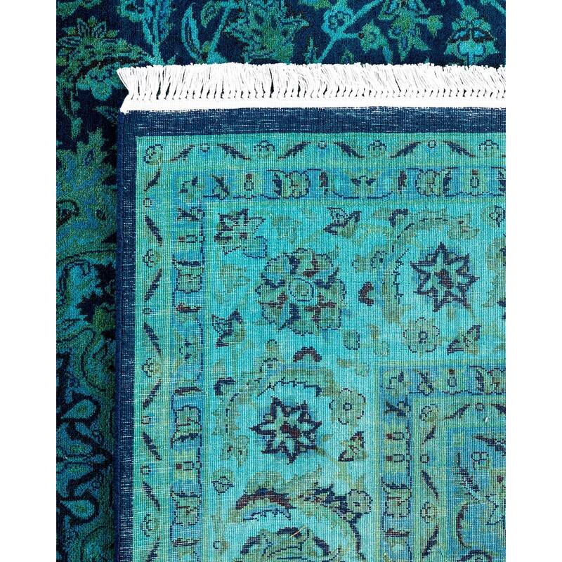 Fine Vibrance One-of-a-Kind Hand-Knotted Area Rug - Blue, 6' 2" x 9' 3" - 6' 2" x 9' 3"