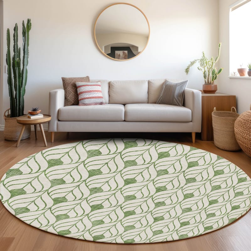 Machine Washable Indoor/ Outdoor Chantille Contempoary Geo Rug