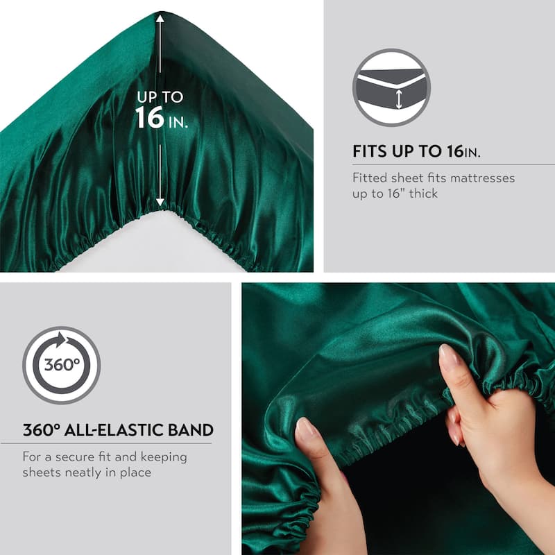 Madison Park Essentials Satin Luxury 6 PC Sheet Set