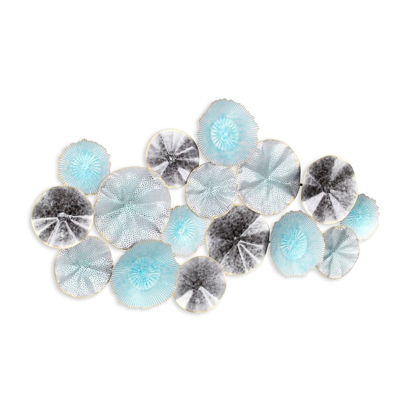 Astoraforge Multicolor Metal Coastal Multi Dimensional Flower Burst Wall Decor