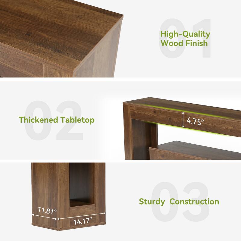 63"Console Table For Entryway，2-Tier Entryway Console Table