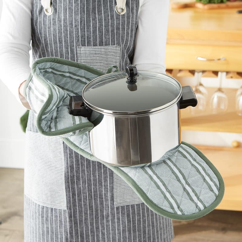 Chef Stripe Double Oven Mitt