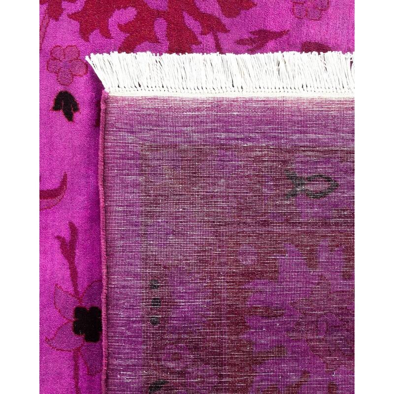 Overton Handknotted Wool Vintage Inspired Contemporary Overdyed Purple Area Rug - 15' 5" x 12' 2"