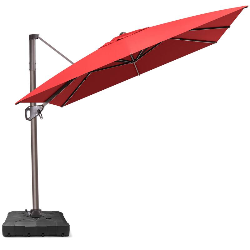11 x 9 FT Outdoor Patio Offset Cantilever Umbrella with Base
