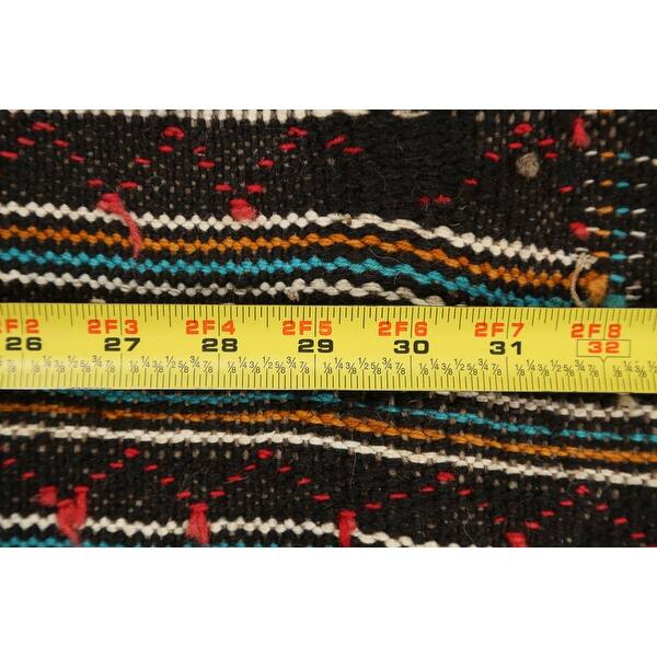 Tribal Sumak Kilim Persian Area Rug Hand-Woven Wool Carpet - 3'6
