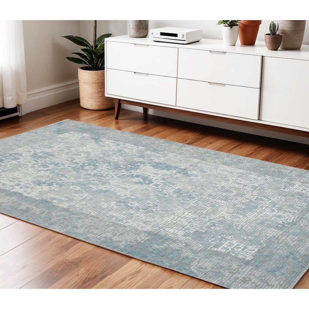 HomeRoots Medallion Contemporary Rectangle Area Rug