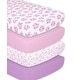preview thumbnail 1 of 3, The Peanutshell Purple Floral Fitted Crib Sheet 4 Pack Set