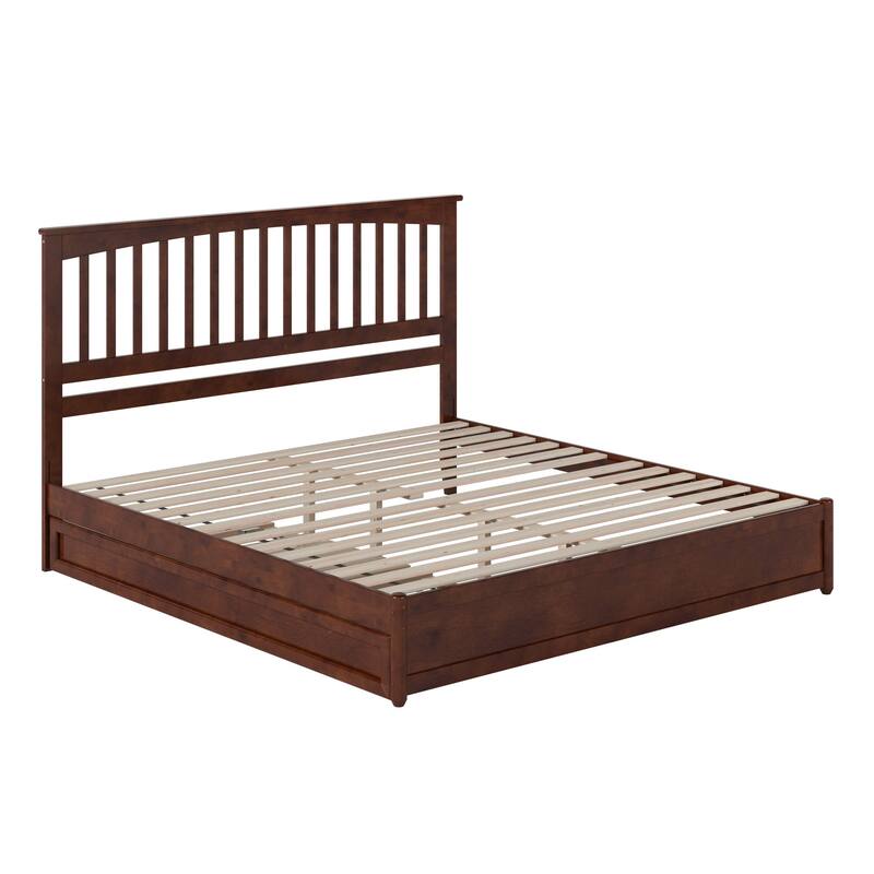 Everett Platform Bed with Panel Footboard and Twin XL Trundle