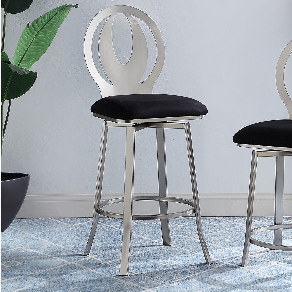 Thibbs Contemporary Padded Seat Swivel Barstools (Set of 2) by Furniture of America