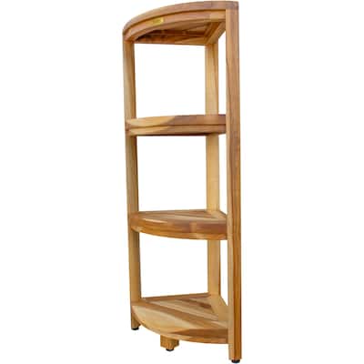 EcoDecors 4-Tier, Shower Table, Standing Shower, Caddy-Teak Shower Caddy, Shower Organizer Stand, Teak Shelf, Teak Shower Shelf