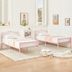 preview thumbnail 17 of 21, VECELO Modern Twin Size Metal Kids Bed Frame Without Box Spring, Twin Size Bed Set of 2 Pink