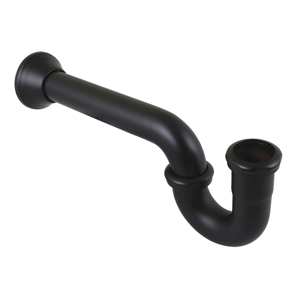 Kingston Brass Vintage 1-1/4 (or 1-1/2) x 1-1/2 Inch Decor P-Trap with Bell Flange, 13-1/16 Inch Length, 18 Gauge