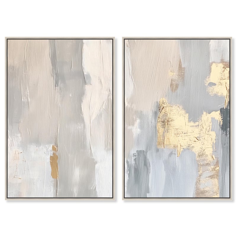 Gilded Driftwood I Canvas Set of 2 by Art Remedy - 30" x 45" - Silver