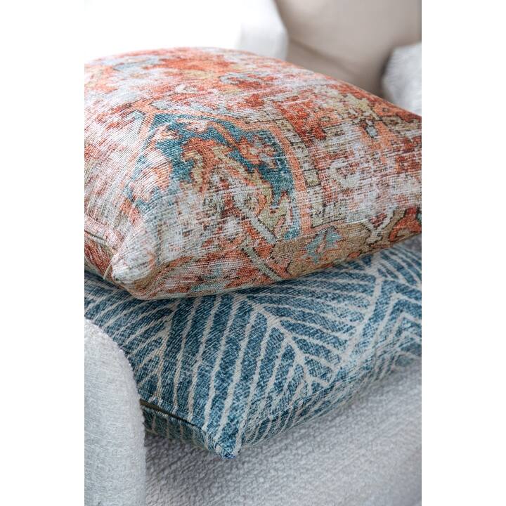 The Rug Collective Distressed Vintage Cezanne Terracotta Sky Pillow