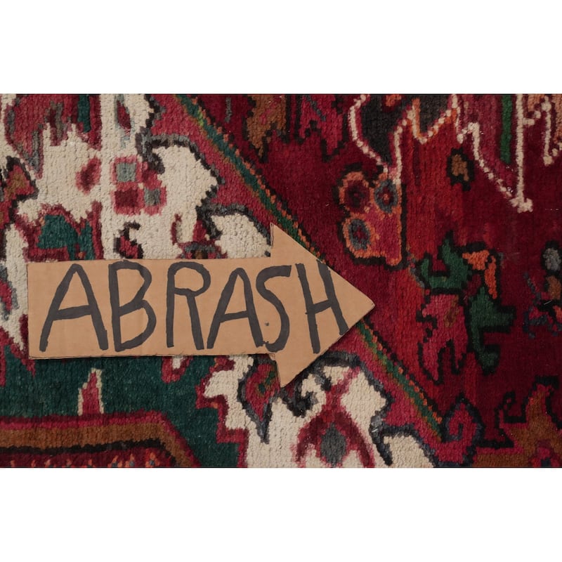 Hand Knotted Oriental 100% Wool Carpet Traditional Medallion Red Heriz Area Rug - 12' 10'' X 9' 11''
