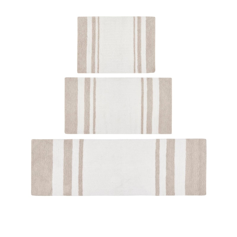 Madison Park Spa Cotton Reversible Bath Rug - 20x30" - Taupe