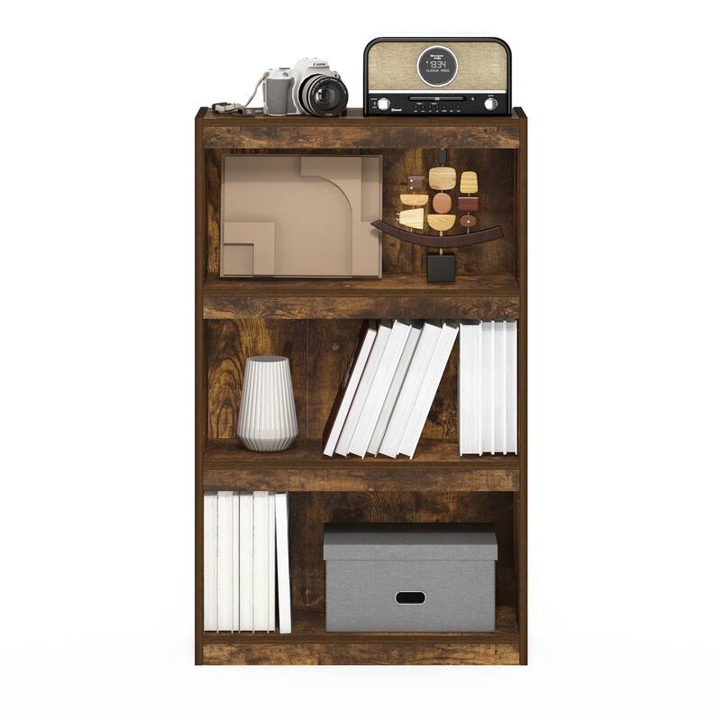 40.3 in. Tall Pine Wood 3-Shelf Bookcase