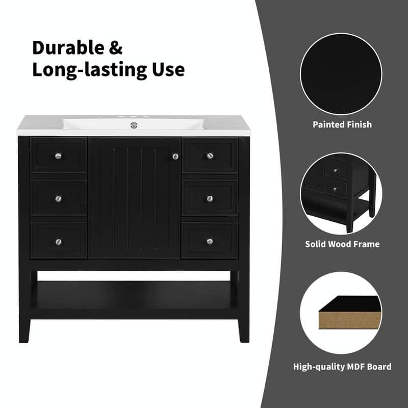 36" Bathroom Vanity with Sink Combo