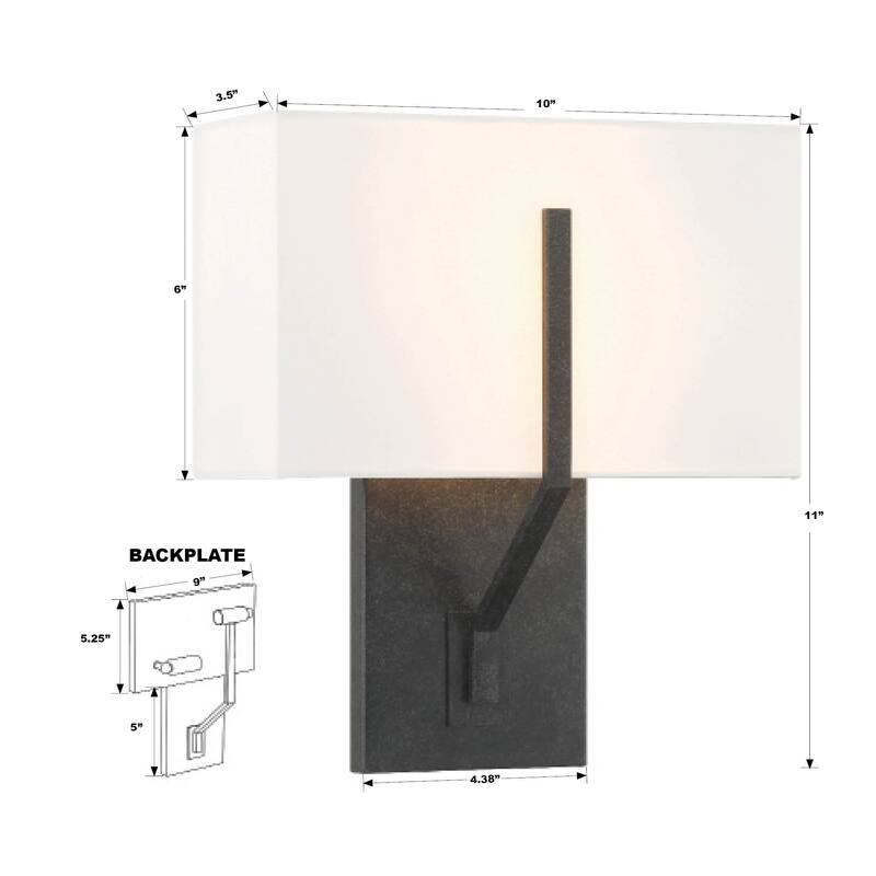 Carlyn 2 Light Black Sconce - 10"W x 11"H x 3.75"D