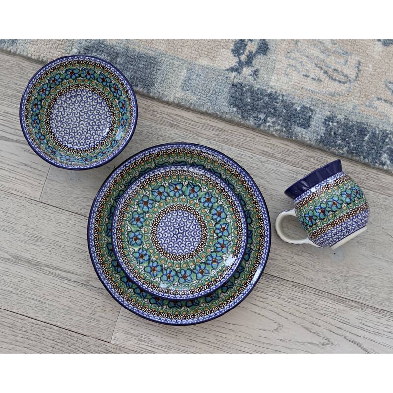 Blue Rose Polish Pottery Ceramika Artystyczna Cereal Bowl