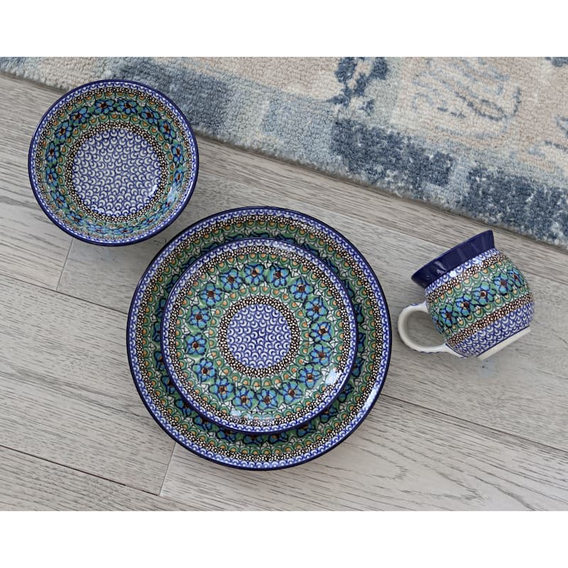 Blue Rose Polish Pottery Ceramika Artystyczna Dessert Plate