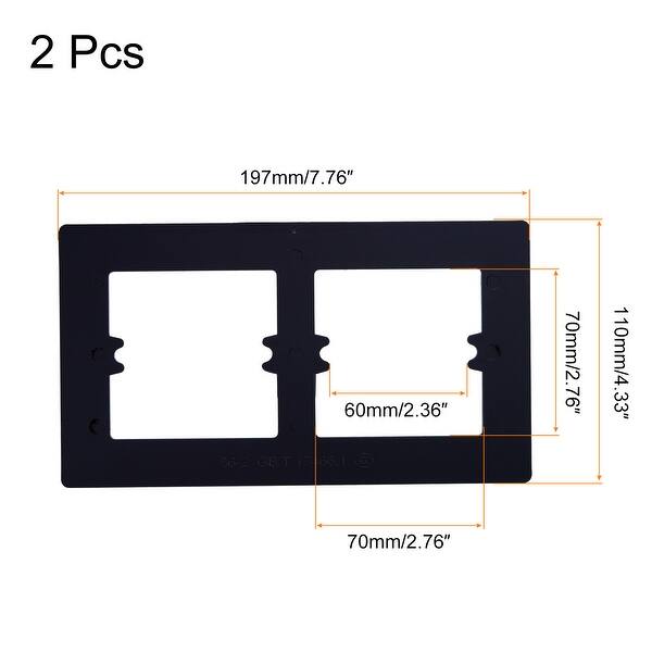 Switch Surround Plate Decoration Dual Gang Acrylic Black 197mm x 110mm ...