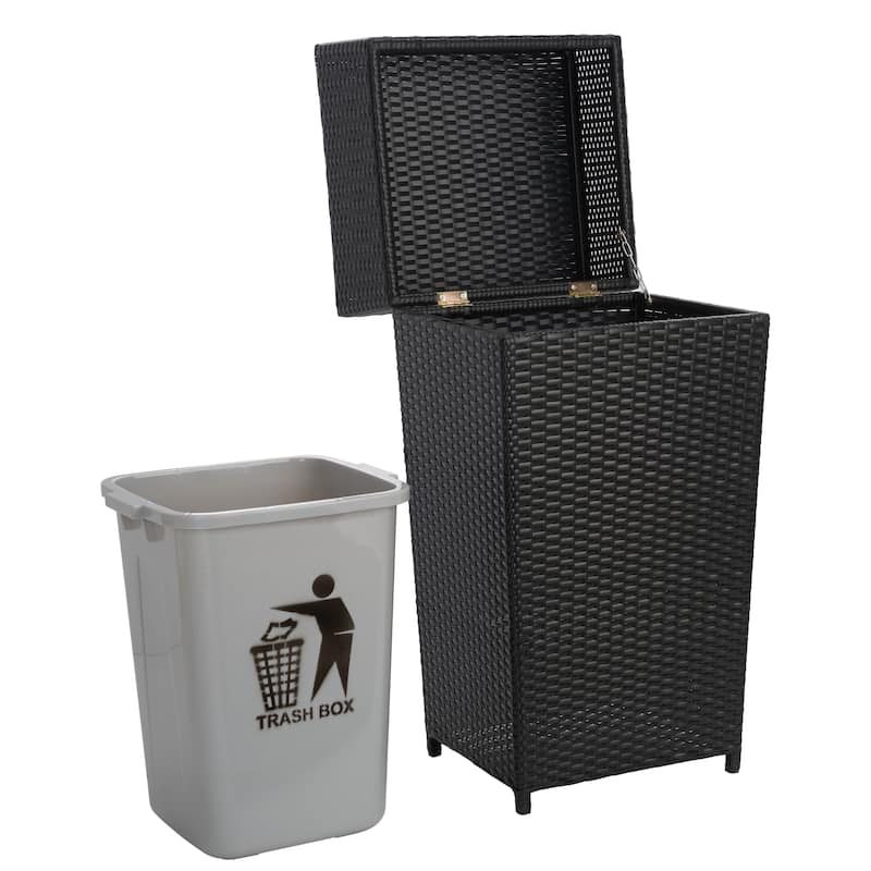 SAFAVIEH Outdoor Mazeli Trash Bin (Fully Assembled)