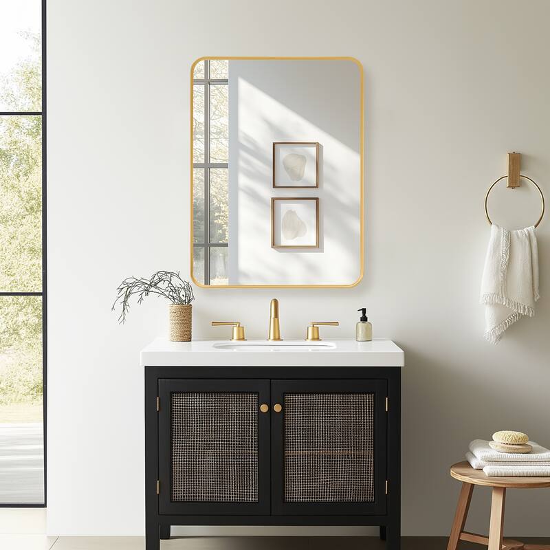 Talayuela Rectangular Aluminum Framed Medicine Cabinet with Mirror