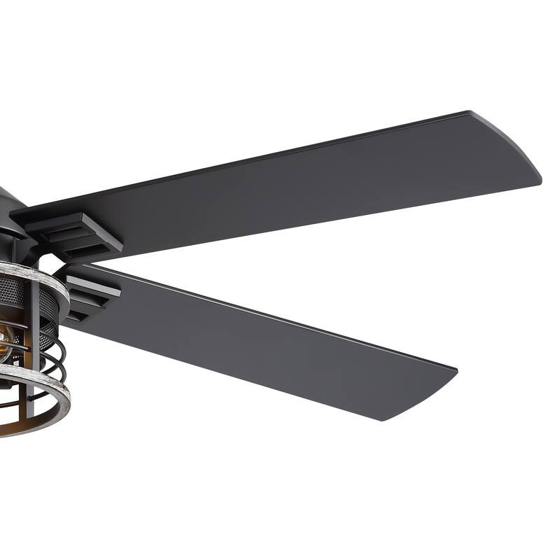 52-inch Reversible 5-Blade Caged Ceiling Fan with Light and Remote