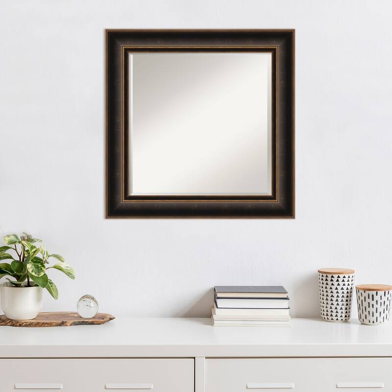 Villa Oil Rubbed Bronze Beveled Wood Framed Wall Mirror - Villa Oil Rubbed Bronze