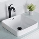 preview thumbnail 3 of 13, Kraus Elavo 16 1/4 in Square Ceramic Semi-Recessed Bathroom Sink