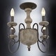 preview thumbnail 4 of 5, Luxury French Country Semi-Flush Ceiling Light, 15.5"H x 18"W, with Colonial Style, Grey-Washed Wood, Antique Black Finish