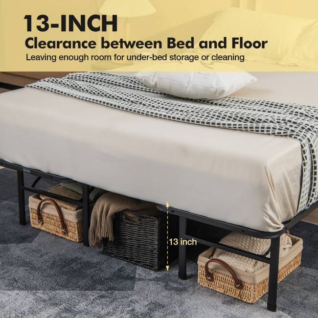 Folding Steel Platform Bed Frame for Kids and Adults