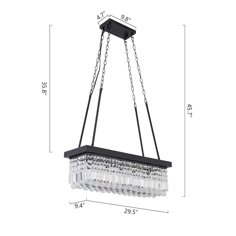Maxax 5 - Light Kitchen Island Tiered Pendant With Crystal Accents - N/A