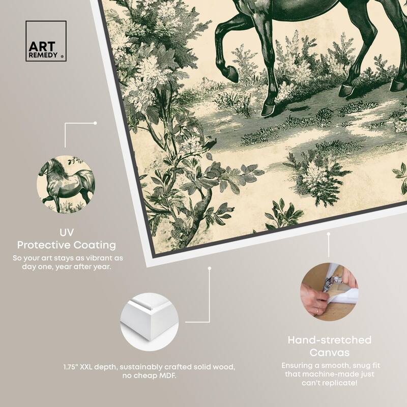 Equestrian Etching Canvas by Art Remedy