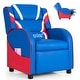preview thumbnail 4 of 18, Kids Recliner Chair Gaming Sofa PU Leather Armchair w/Side Pockets - 21.5'' x 20'' x 30'' (L x W x H) Blue&Red