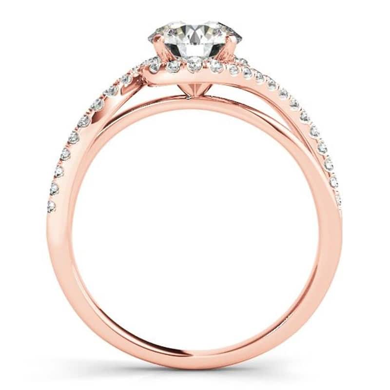 Moissanite by Auriya 14k Gold 1/2ctw Halo Diamond Engagement Ring 1/5ctw