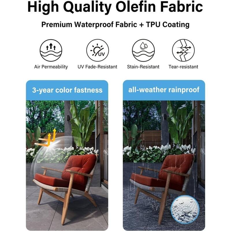 WINSOON 24x24 Inch Outdoor Deep Seat Cushion Set,Waterproof and Resistant