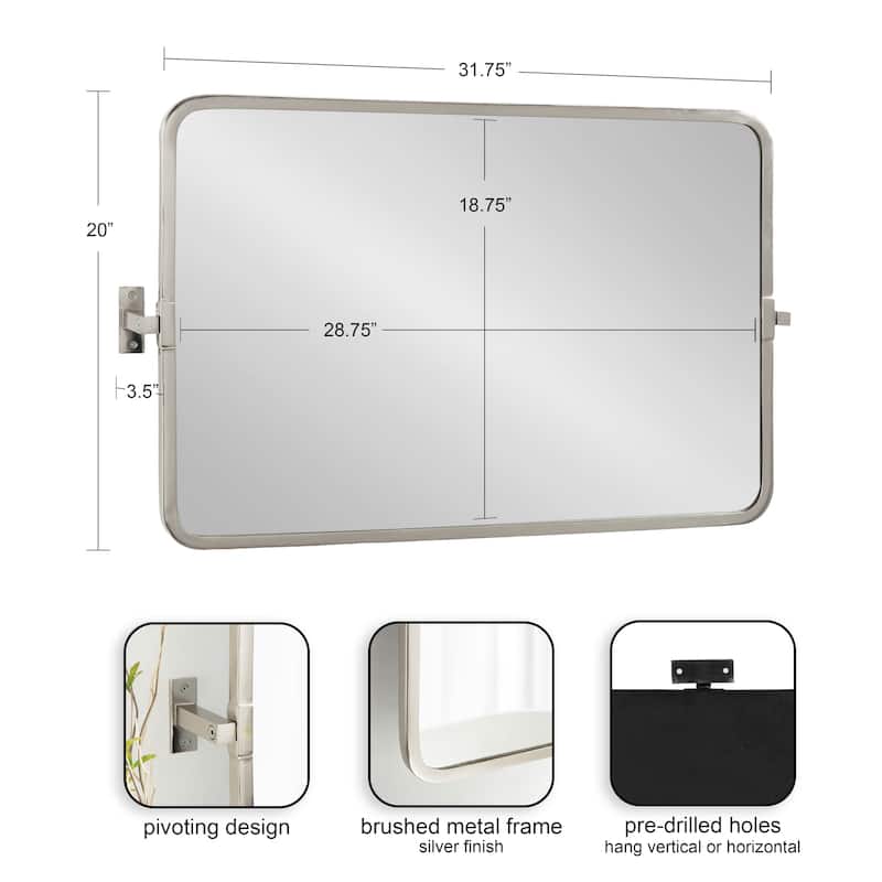Kate and Laurel Elijah Pivot Wall Mirror