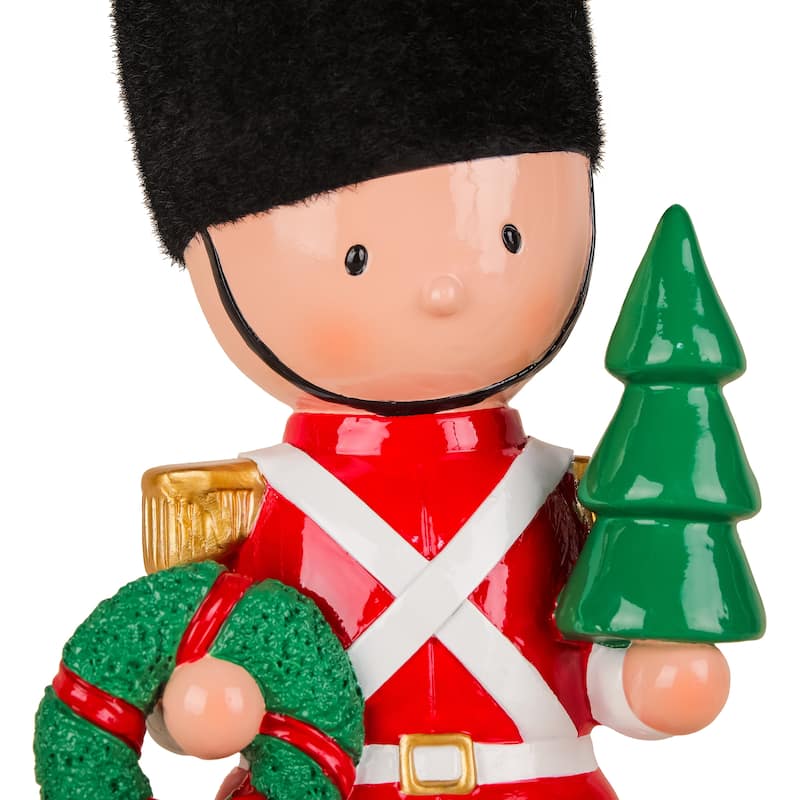 National Tree Company 11 in. Christmas Soldier with Wreath and Tree - 11 in
