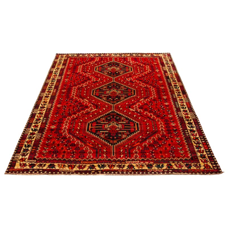 ECARPETGALLERY Hand-knotted Melis Red Wool Rug - 7'0 x 10'11