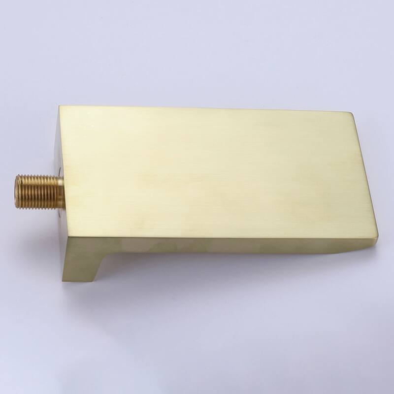 Wall Mount Bathoom Faucet Waterfall Brushed Gold Bathroom Sink Faucet Single Handle Modern 2 Holes Basin Vanity Taps With Valve