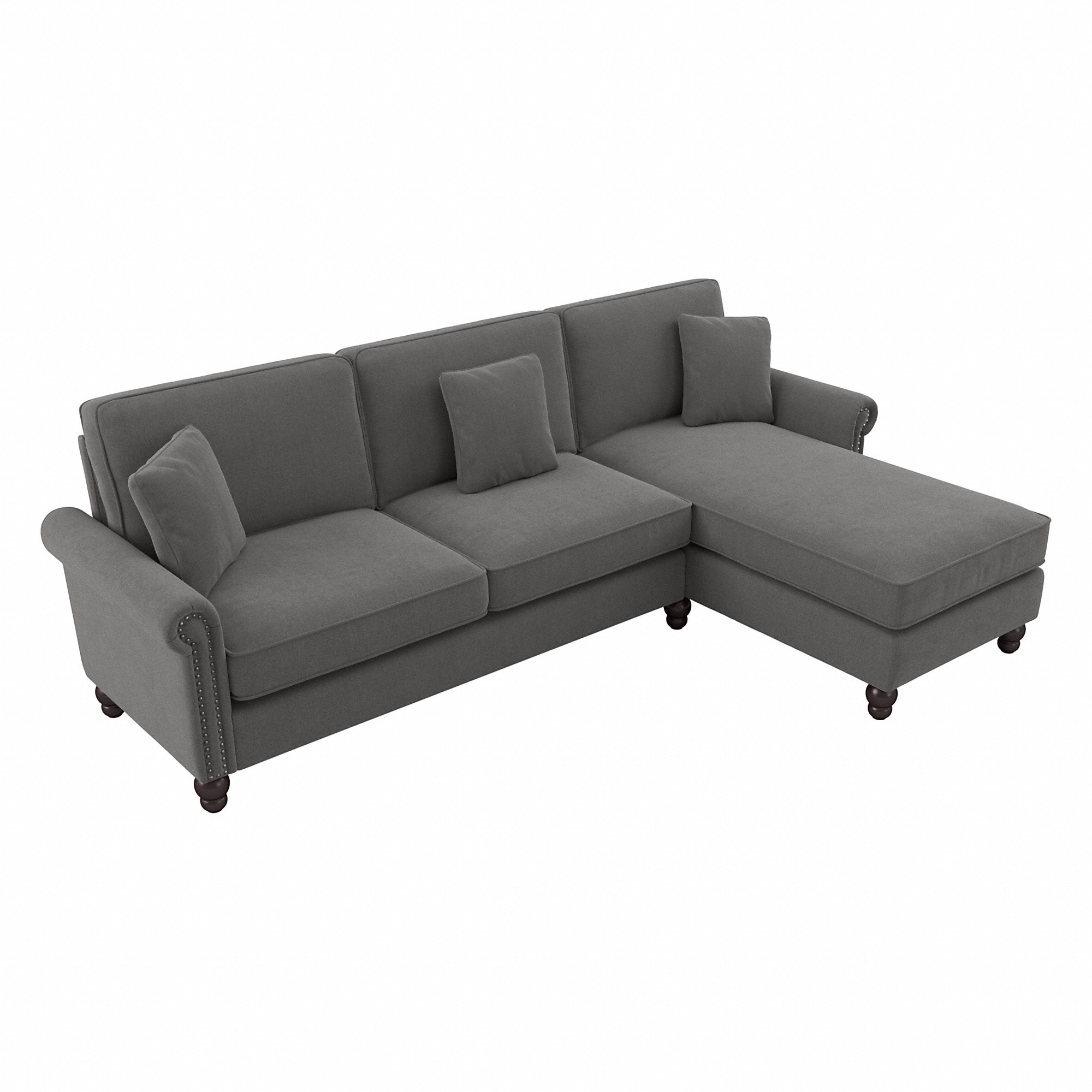 Bush Furniture Coventry 102W Sectional Couch with Reversible Chaise by